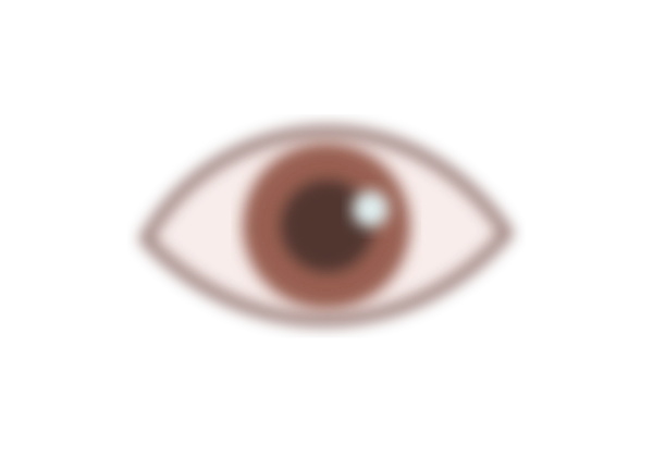 An illustration of an eye with a brown iris. The whole illustration is blurred.