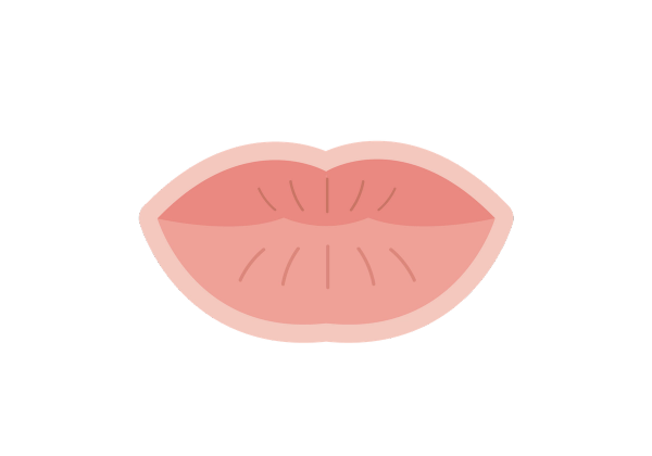 Closed lips with a pale outline around the outside.