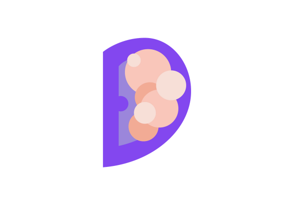 A purple ear with inflammations.